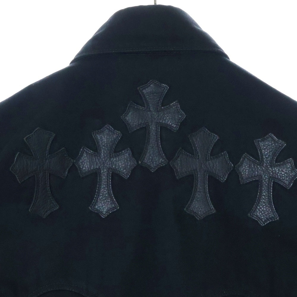 CHROME HEARTS(クロムハーツ) OLD オールド クロスパッチ バック フレアニー ウエスタン デニム シャツジャケット ブラック