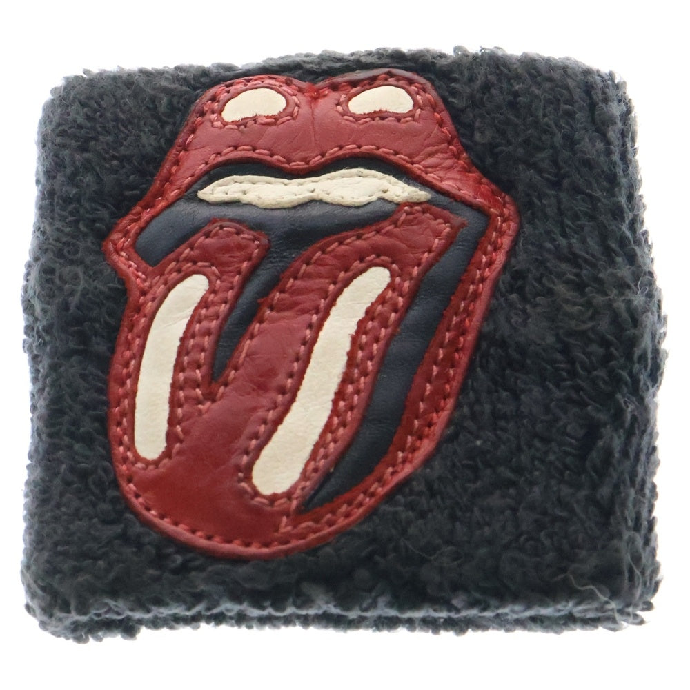 CHROME HEARTS(クロムハーツ) OLD LIPSTONGUE THE ROLLING STONES SWEATBAND WRIST オールド リップアンドタン リストバンド ブラック