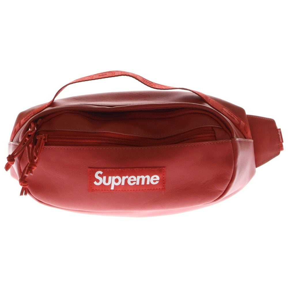 SUPREME(シュプリーム) 23AW Leather Waist Bag レザーウエストバッグ ショルダーバッグ レッド