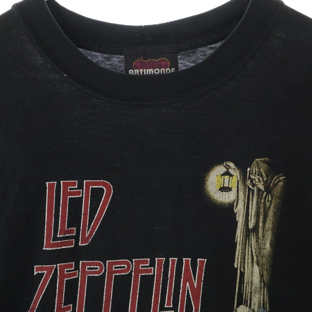VINTAGE(ヴィンテージ) LED ZEPPELIN HERMIT GILDAN レッドゼッペリン プリント半袖Tシャツカットソー ブラック