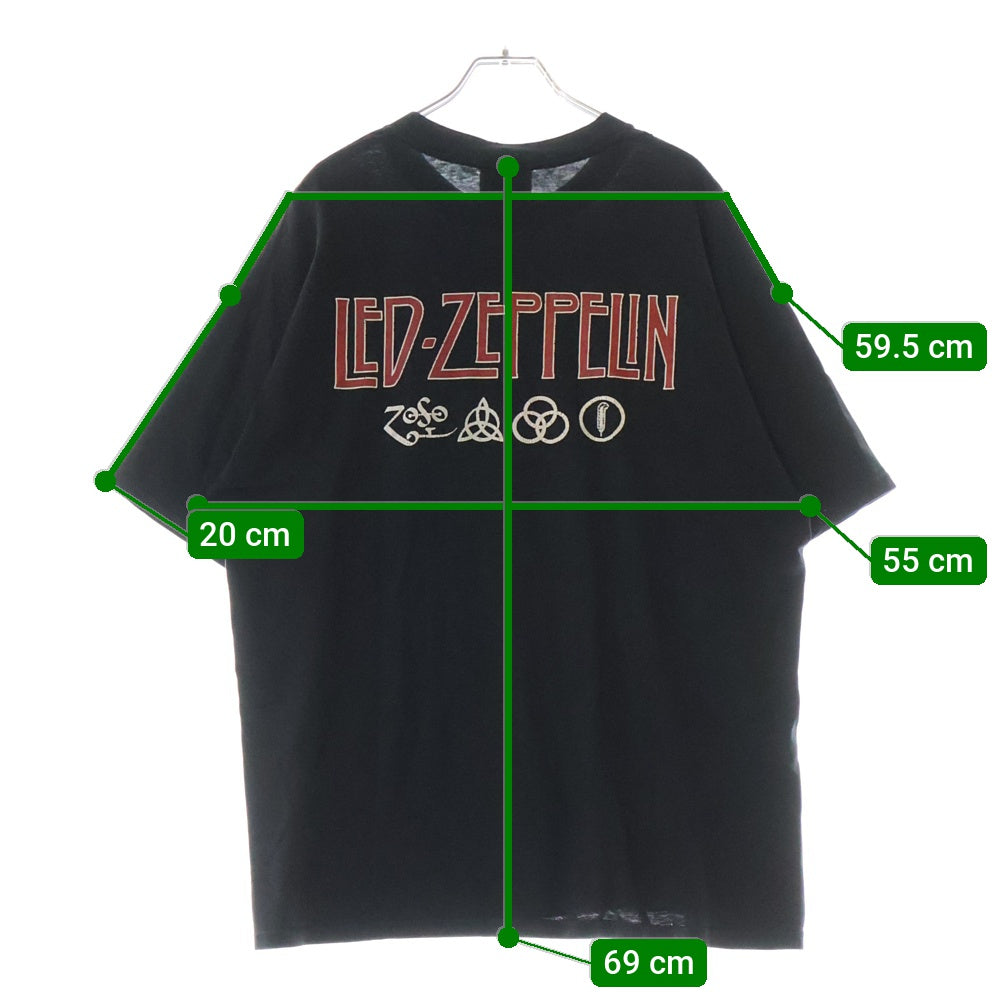 VINTAGE(ヴィンテージ) LED ZEPPELIN HERMIT GILDAN レッドゼッペリン プリント半袖Tシャツカットソー ブラック