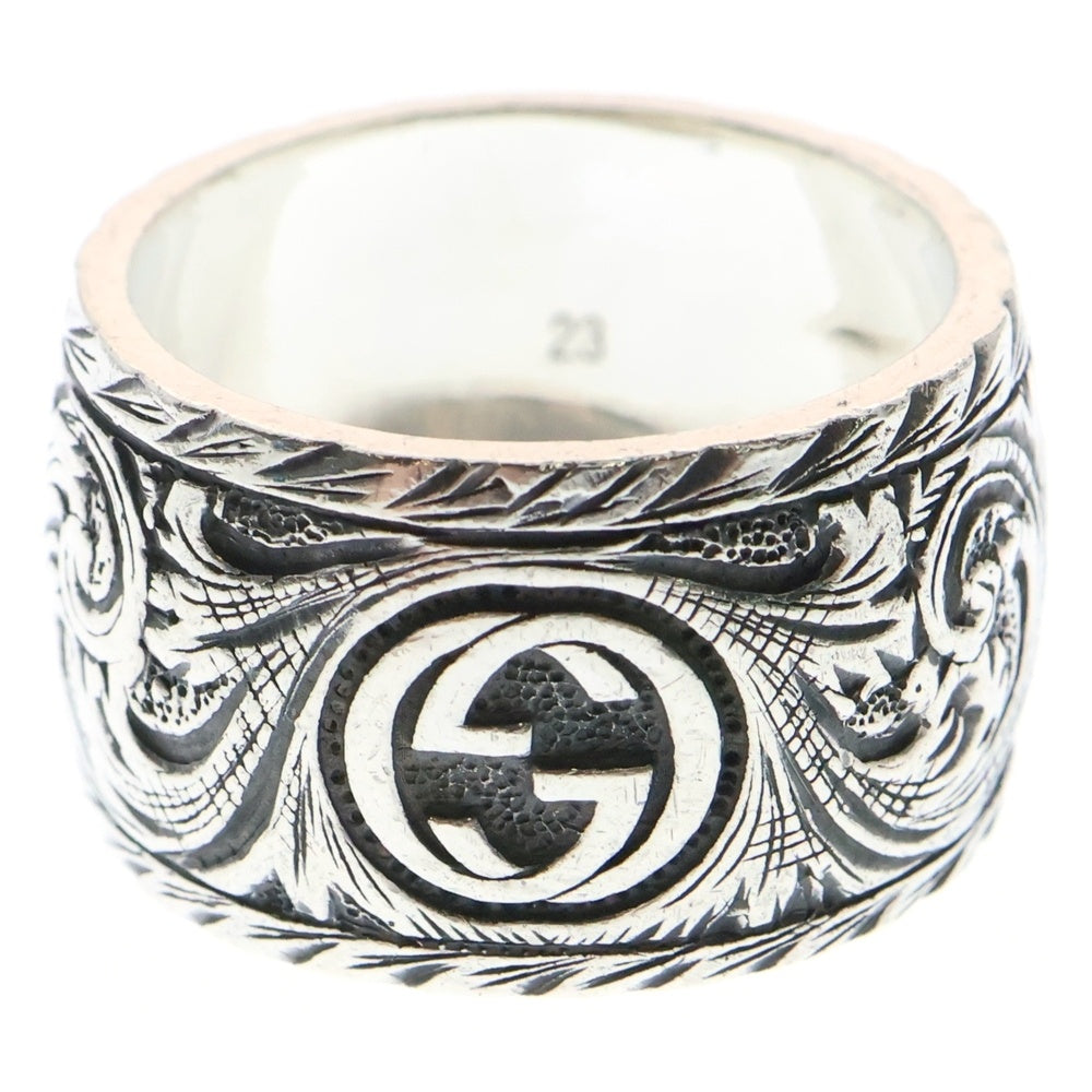 GUCCI(グッチ) キャットヘッド アラベスク ガーデン インターロッキングG エイジングフィニッシュ スターリング シルバー433573