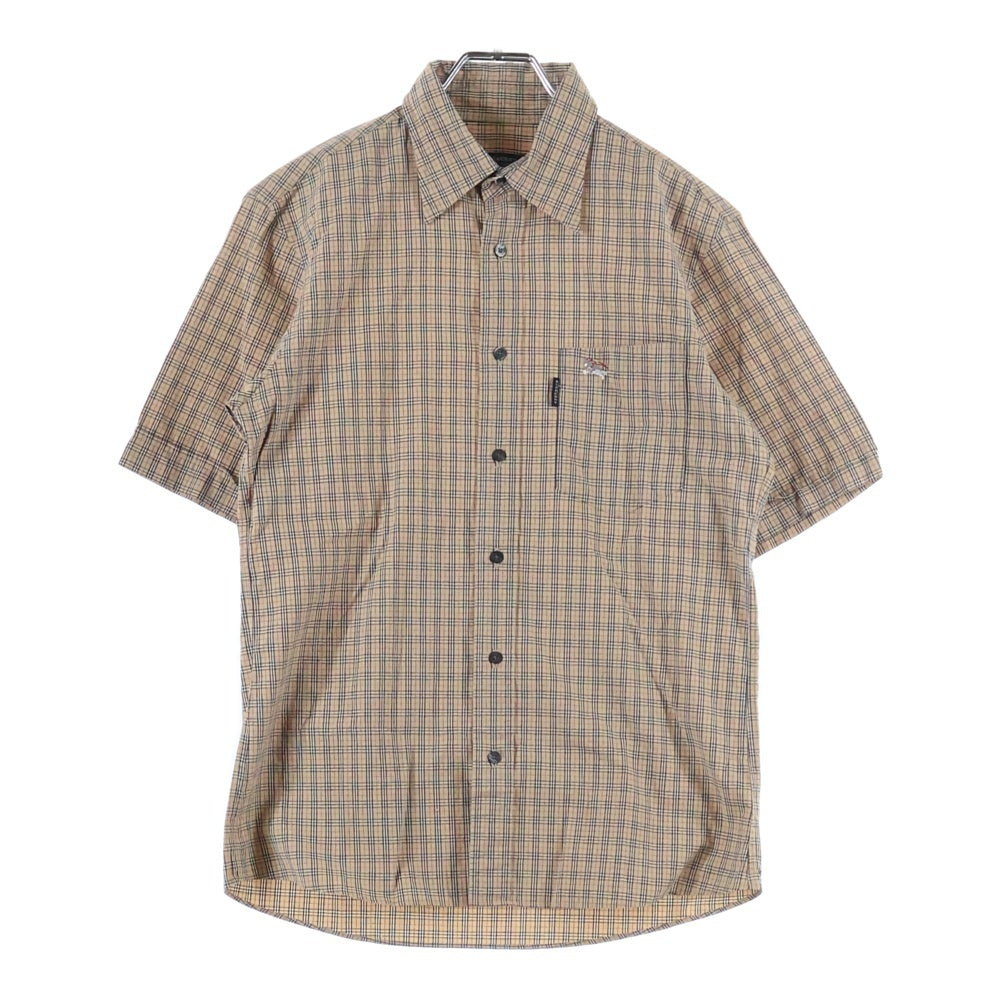 BURBERRY BLACK LABEL(バーバリー ブラックレーベル) ノバチェック 半袖シャツ ブラウン BMW20-901
