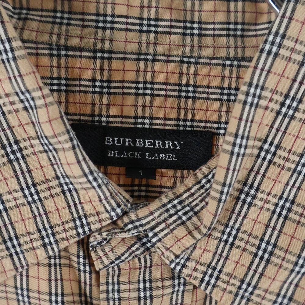 BURBERRY BLACK LABEL(バーバリー ブラックレーベル) ノバチェック 半袖シャツ ブラウン BMW20-901