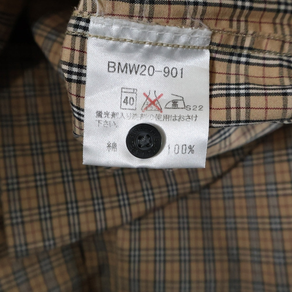 BURBERRY BLACK LABEL(バーバリー ブラックレーベル) ノバチェック 半袖シャツ ブラウン BMW20-901