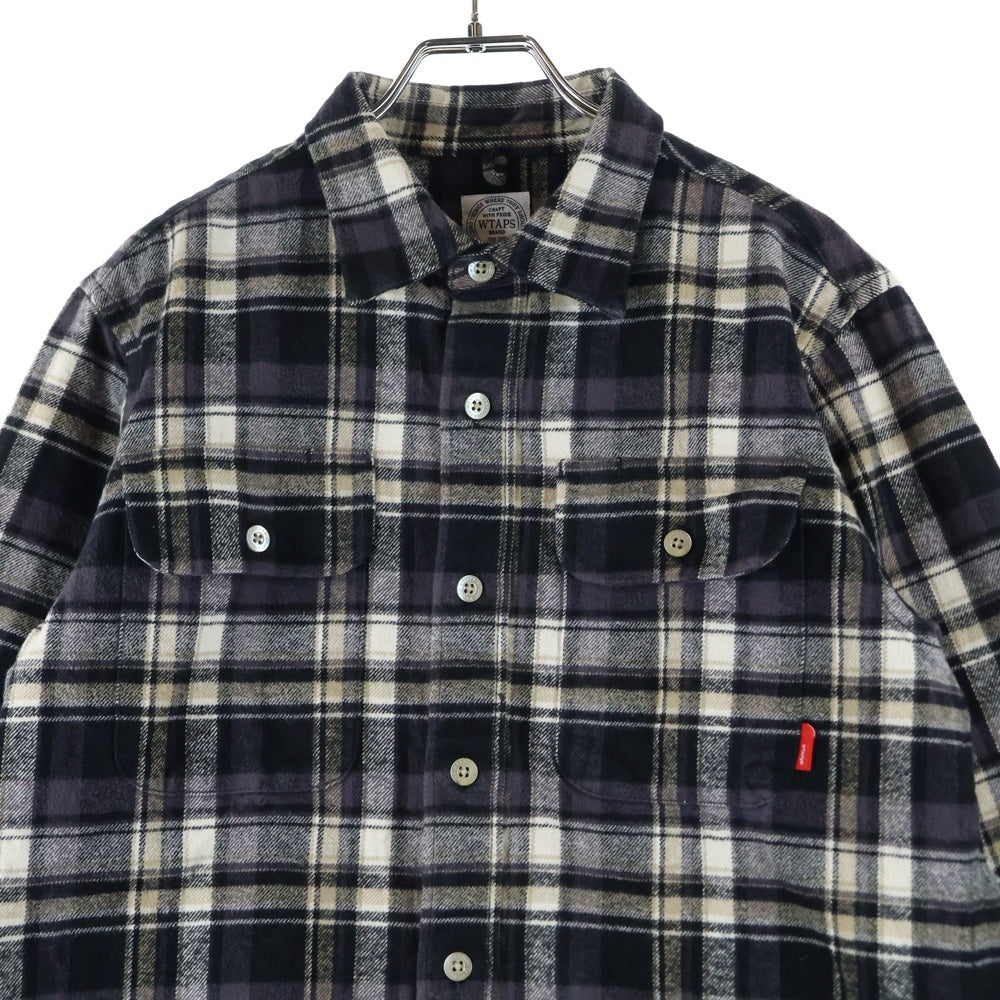 WTAPS(ダブルタップス) 14AW YOUTHFUL DAYZ VATOS L/S SHIRTS TEXTILE バトス チェック 長袖シャツ パープル 42GWDT-SHM05