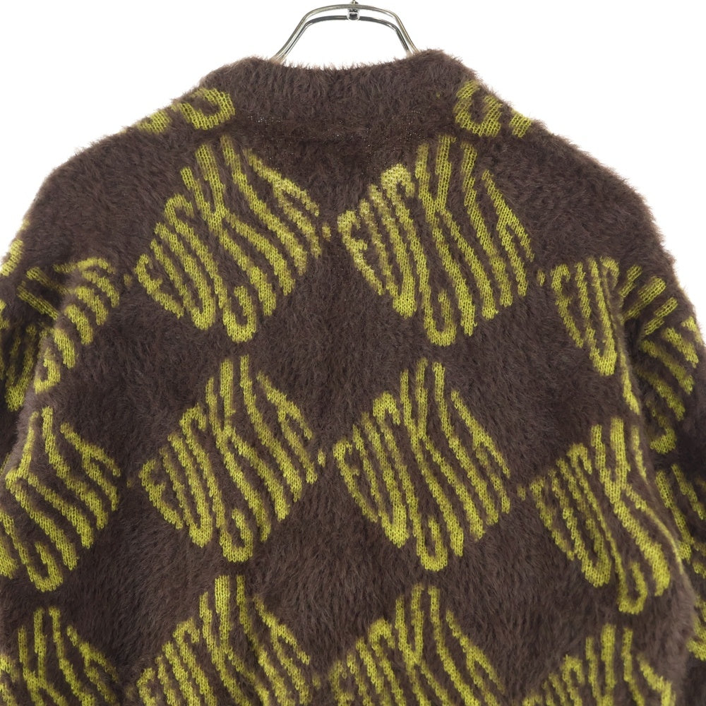 HUF(ハフ) FUCK IT L/S OVERSIZED セーター オーバーサイズ セーター ニットカーディガン ブラウン WKN0041
