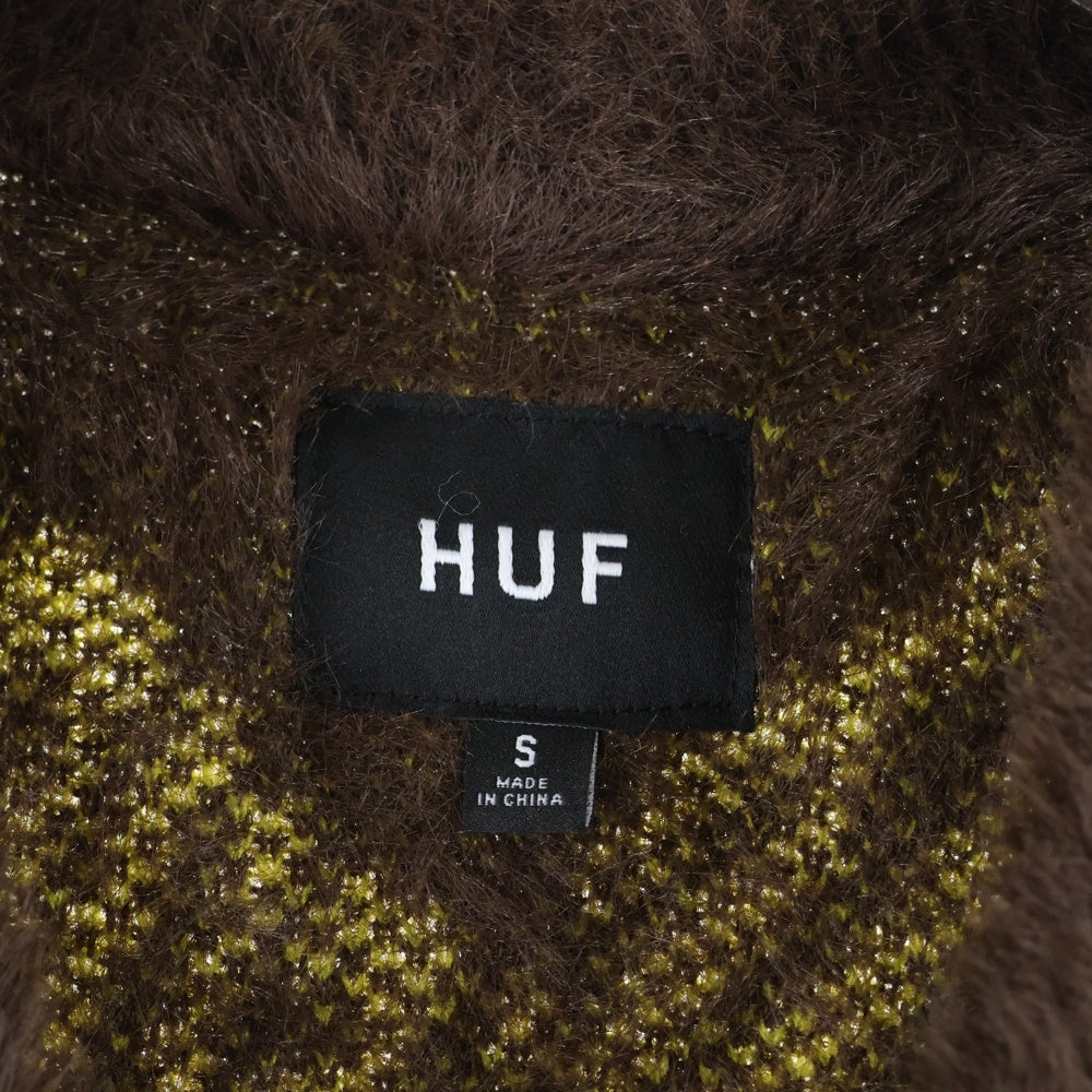 HUF(ハフ) FUCK IT L/S OVERSIZED セーター オーバーサイズ セーター ニットカーディガン ブラウン WKN0041