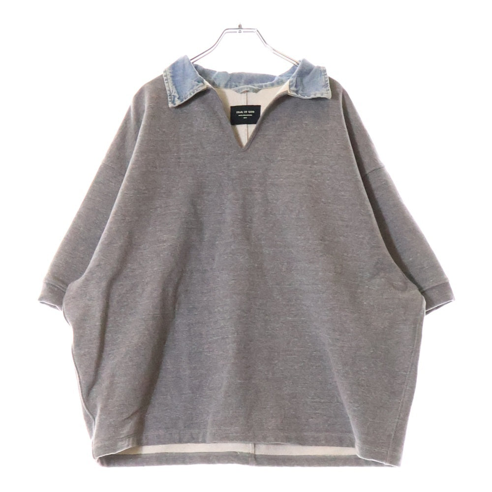 FEAR OF GOD(フィアオブゴッド) 5th Fifth Collection Heavy Terry V-Neck Polo フィフスコレクション ヘビー テリー Vネック 半袖 ポロシャツ グレー