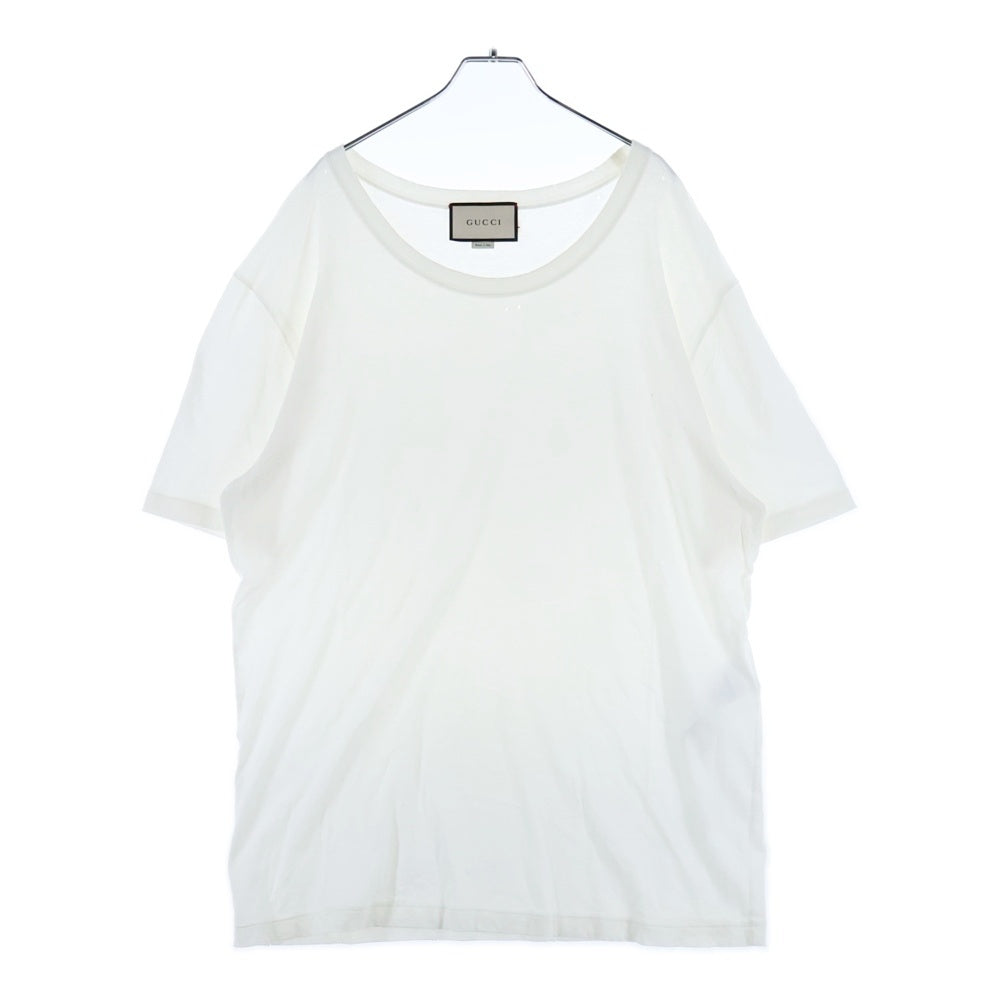 グッチ　ロゴ　半袖Tシャツ　ホワイト　XS GUCCI(グッチ) Damage Logo Tee ダメージ加工 クルーネック 半袖