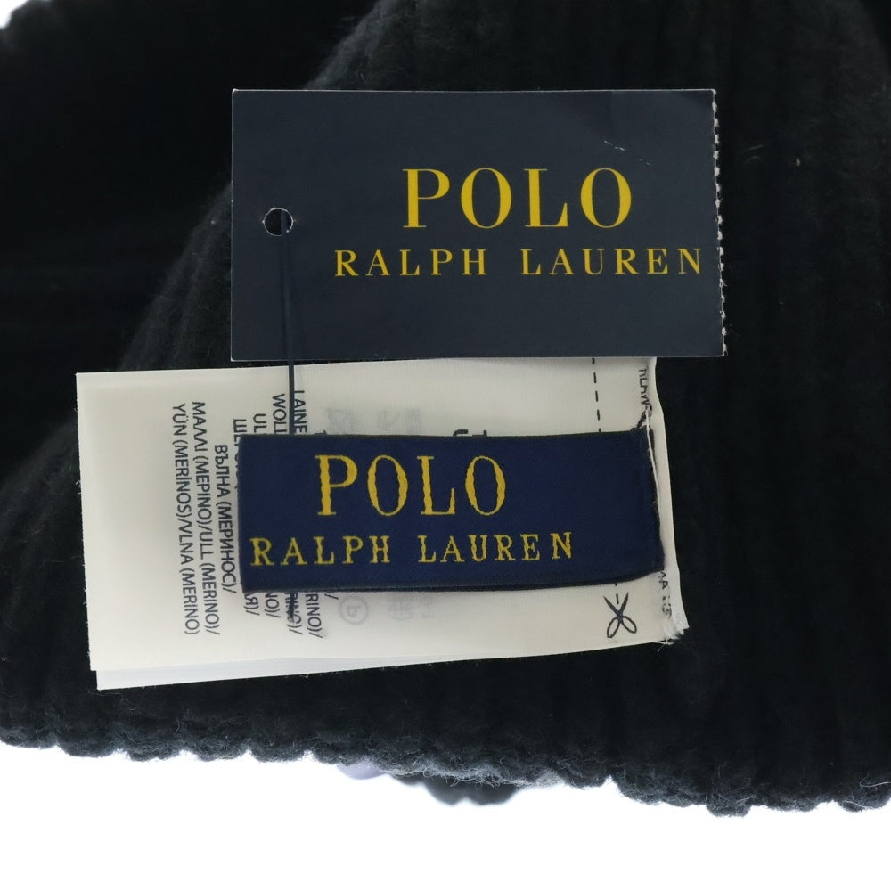 RALPH LAUREN(ラルフローレン) SURPLUS MERINO サープラス カフ ニット ビーニー ブラック