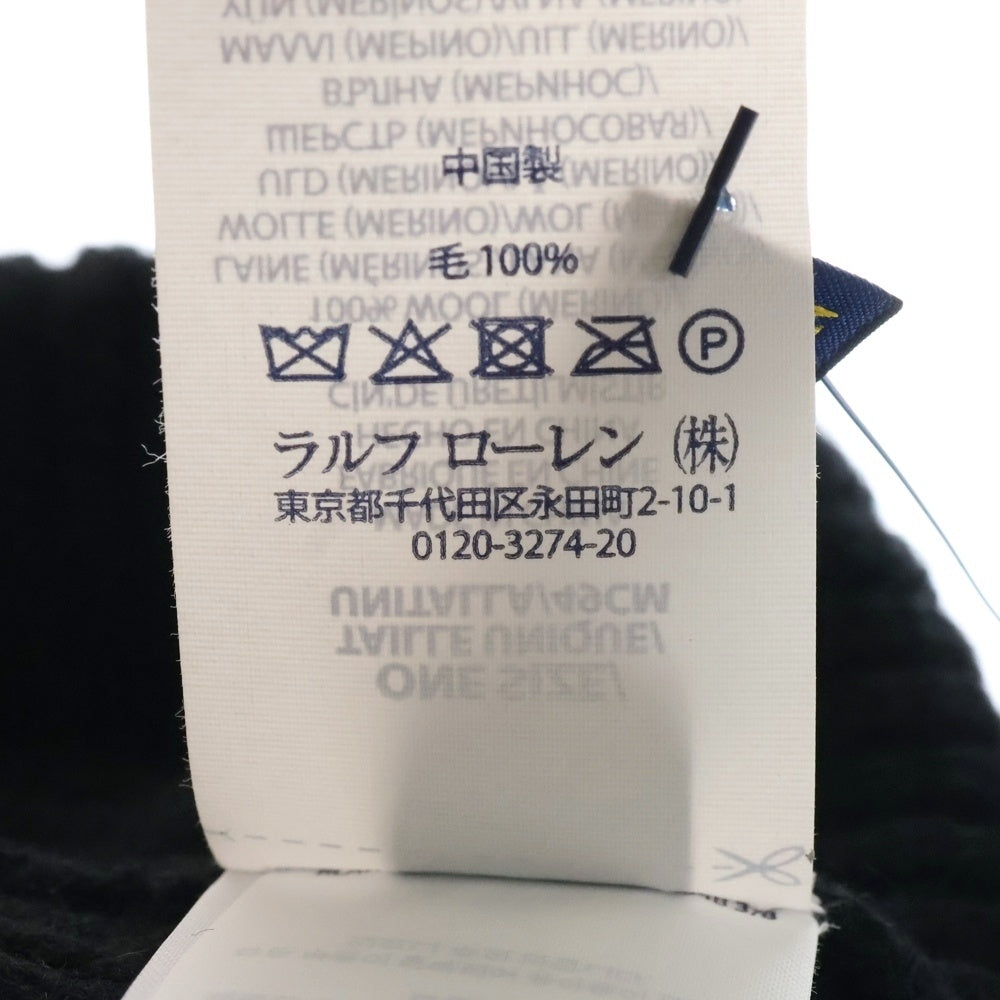 RALPH LAUREN(ラルフローレン) SURPLUS MERINO サープラス カフ ニット ビーニー ブラック