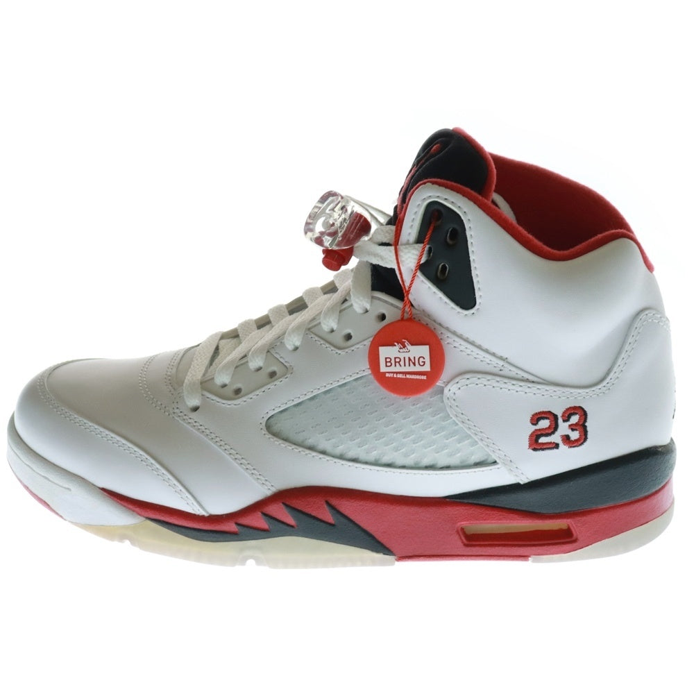 NIKE(ナイキ) 【観賞用2013年製】AIR JORDAN 5 RETRO FIRE RED エアジョーダン5 レトロ ファイアーレッド ハイカットスニーカー ホワイト/レッド US9.5/27.5cm 136027-120