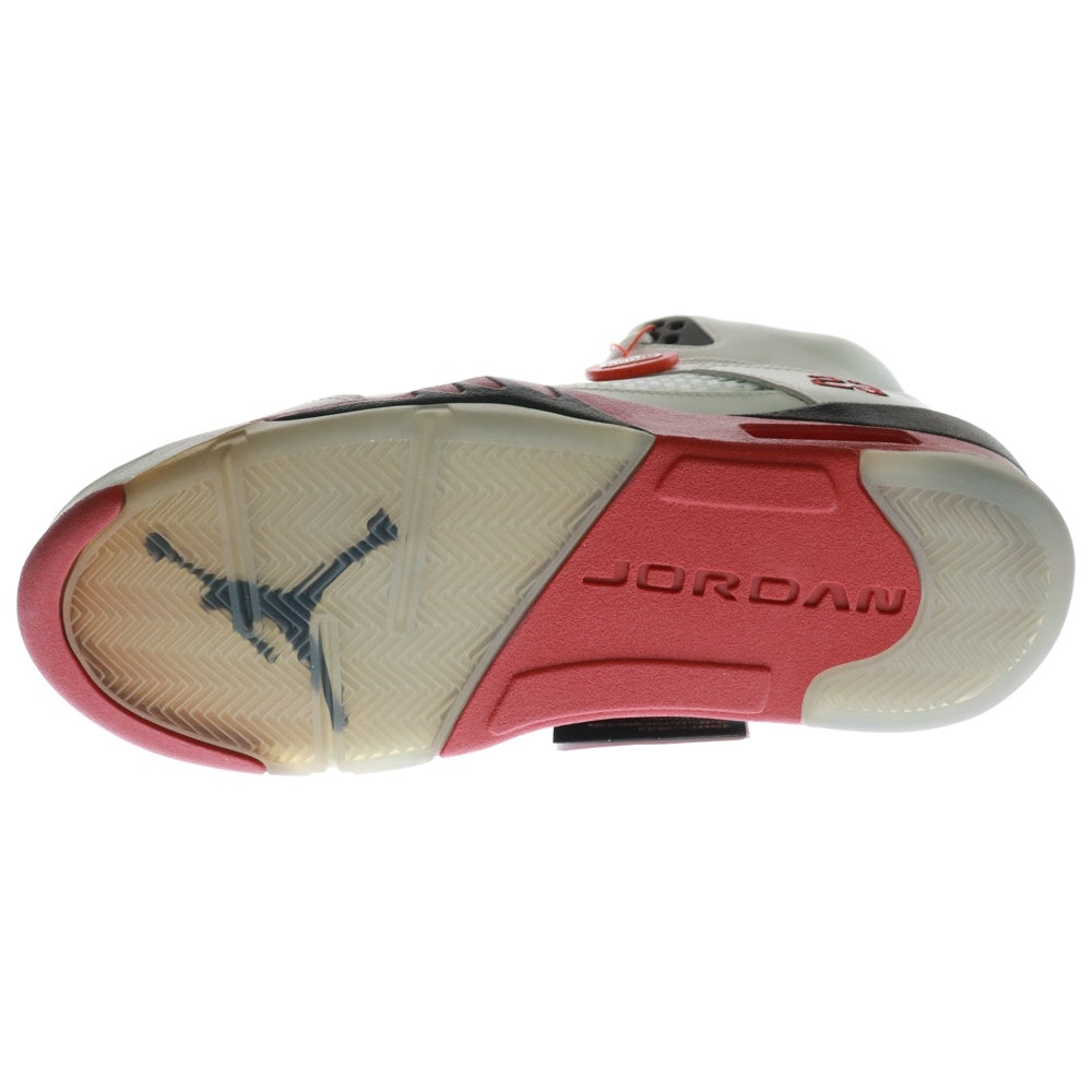 NIKE(ナイキ) 【観賞用2013年製】AIR JORDAN 5 RETRO FIRE RED エアジョーダン5 レトロ ファイアーレッド ハイカットスニーカー ホワイト/レッド US9.5/27.5cm 136027-120