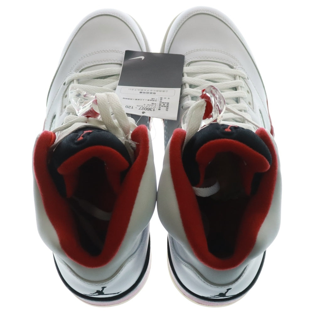 NIKE(ナイキ) 【観賞用2013年製】AIR JORDAN 5 RETRO FIRE RED エアジョーダン5 レトロ ファイアーレッド ハイカットスニーカー ホワイト/レッド US9.5/27.5cm 136027-120