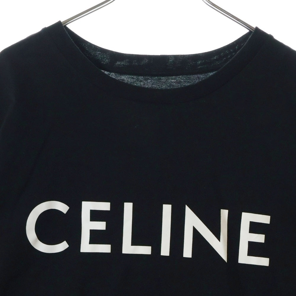 CELINE(セリーヌ) LOOSE FIT TEE ロゴプリント ルーズフィット クルーネック 半袖Tシャツ カットソー ブラック 2X681671Q
