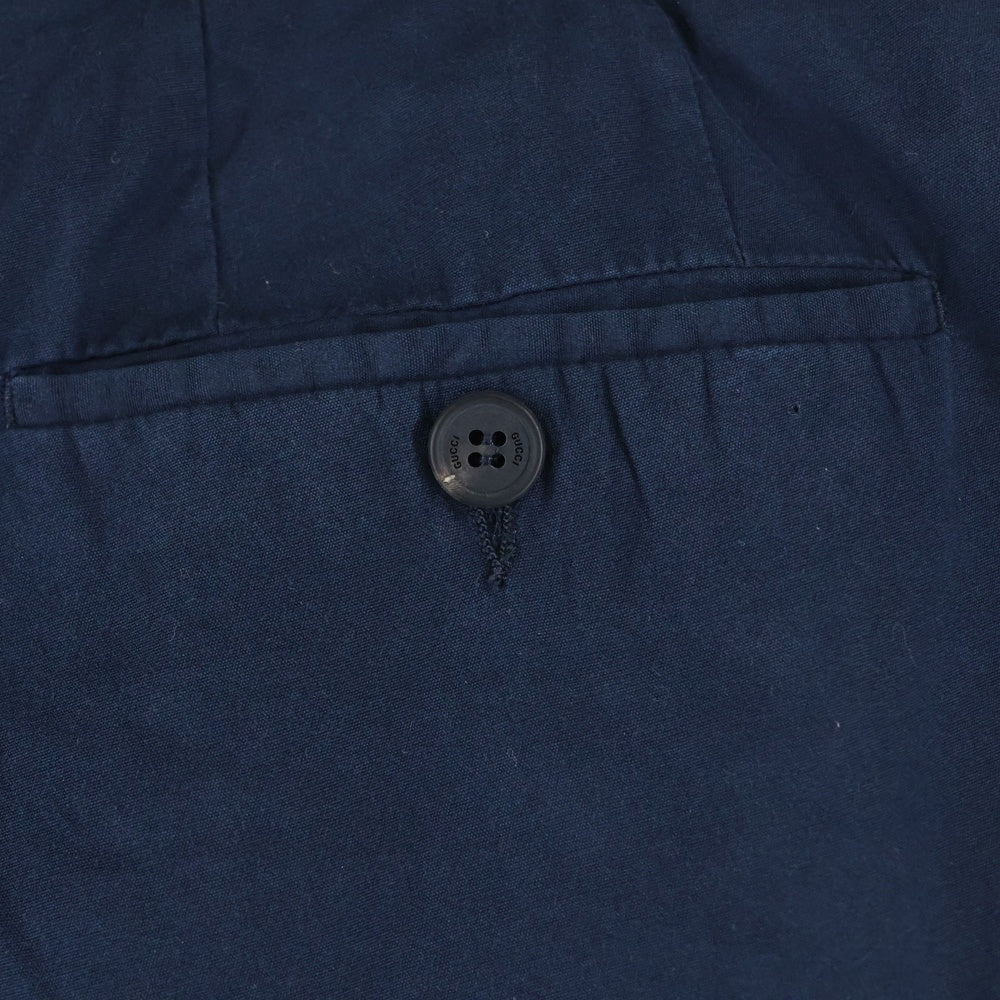 GUCCI(グッチ) コットンスラックスパンツ ネイビー