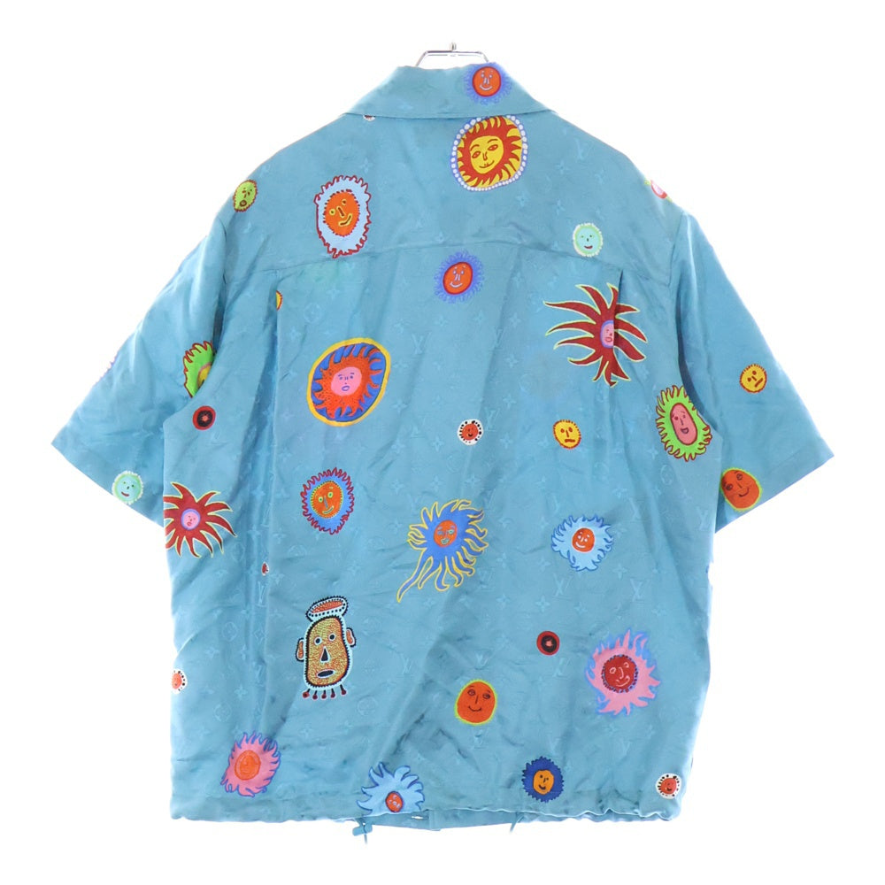 LOUIS VUITTON(ルイヴィトン) 23AW ×YK Monogram Face Art Print Short Sleeve Shirt ×草間彌生 モノグラムフェイス 総柄 アートプリント 半袖シャツ ブルー M232H V36 HOS31W