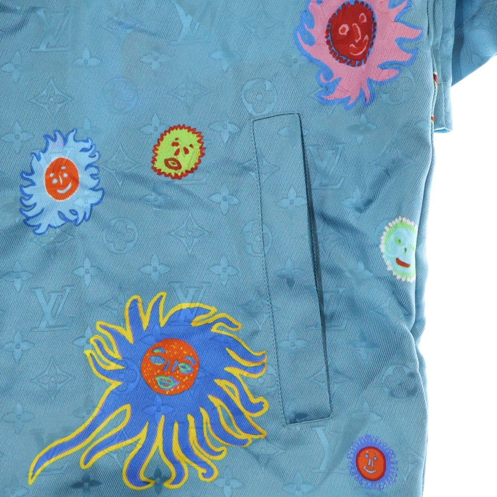LOUIS VUITTON(ルイヴィトン) 23AW ×YK Monogram Face Art Print Short Sleeve Shirt ×草間彌生 モノグラムフェイス 総柄 アートプリント 半袖シャツ ブルー M232H V36 HOS31W