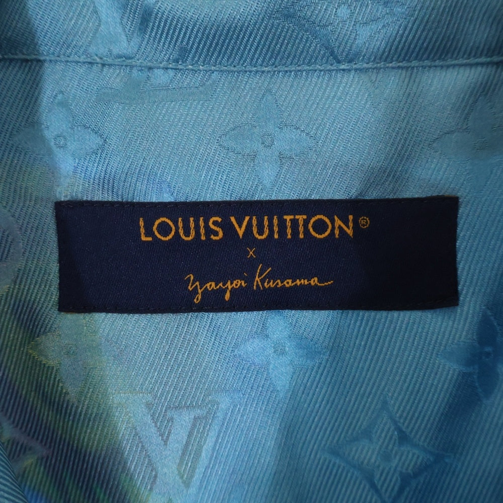LOUIS VUITTON(ルイヴィトン) 23AW ×YK Monogram Face Art Print Short Sleeve Shirt ×草間彌生 モノグラムフェイス 総柄 アートプリント 半袖シャツ ブルー M232H V36 HOS31W