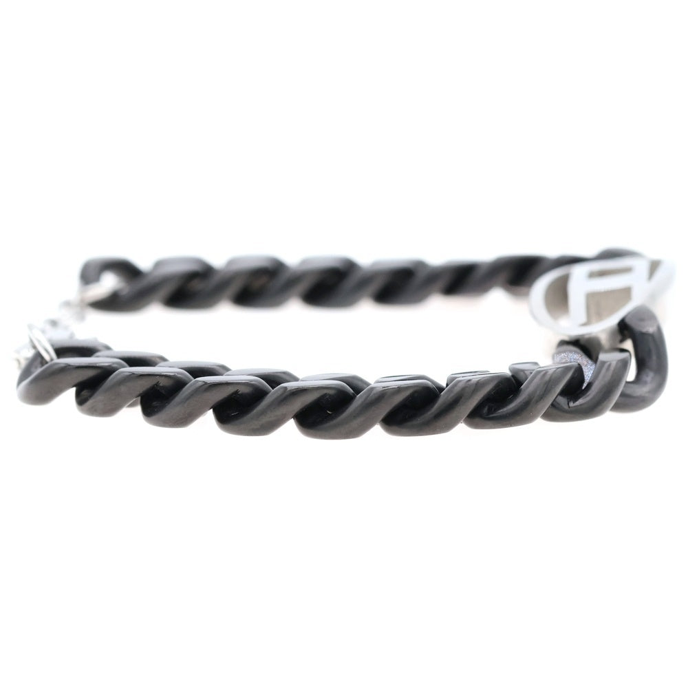 DIESEL(ディーゼル) Stainless Steel Chain Bracelet オーバル Dロゴ ステンレス チェーン ブレスレット シルバー/ブラック