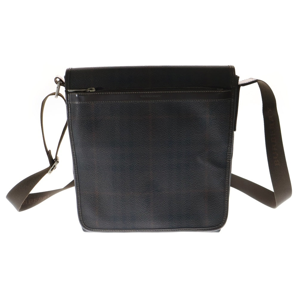 BURBERRY LONDON(バーバリーロンドン) チェック柄 レザー ショルダーバッグ ブラウン