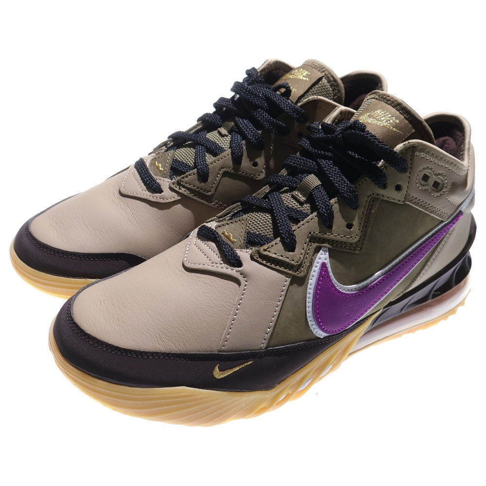 NIKE(ナイキ) ×atmos LEBRON 18 LOW NRG Viotech アトモス レブロン18 ロー バイオテック ローカットスニーカー シューズ ブラウン U9.5/27.5cm CW3153-200