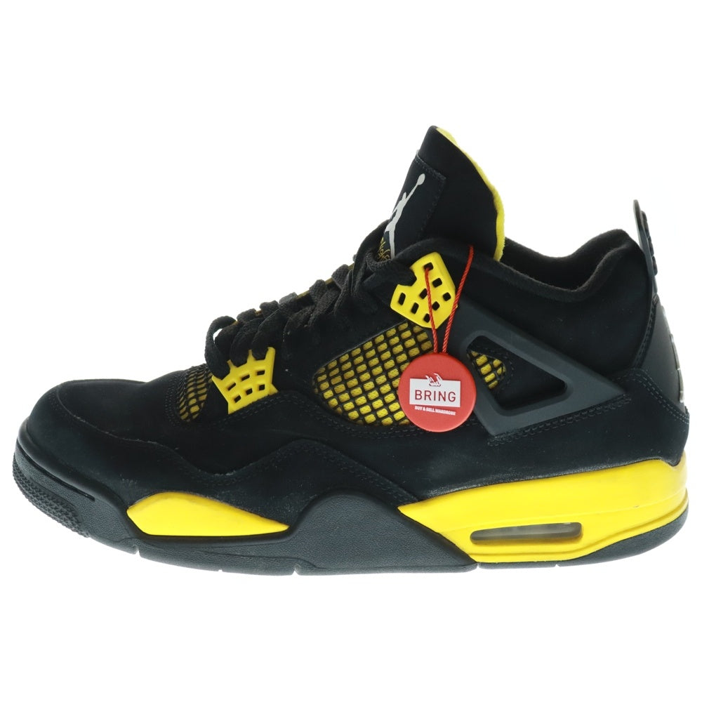 NIKE(ナイキ) AIR JORDAN 4 RETRO THUNDER エアジョーダン 4 レトロ サンダー ハイカットスニーカー ブラック/イエロー US9.5/27.5cm DH6927-017