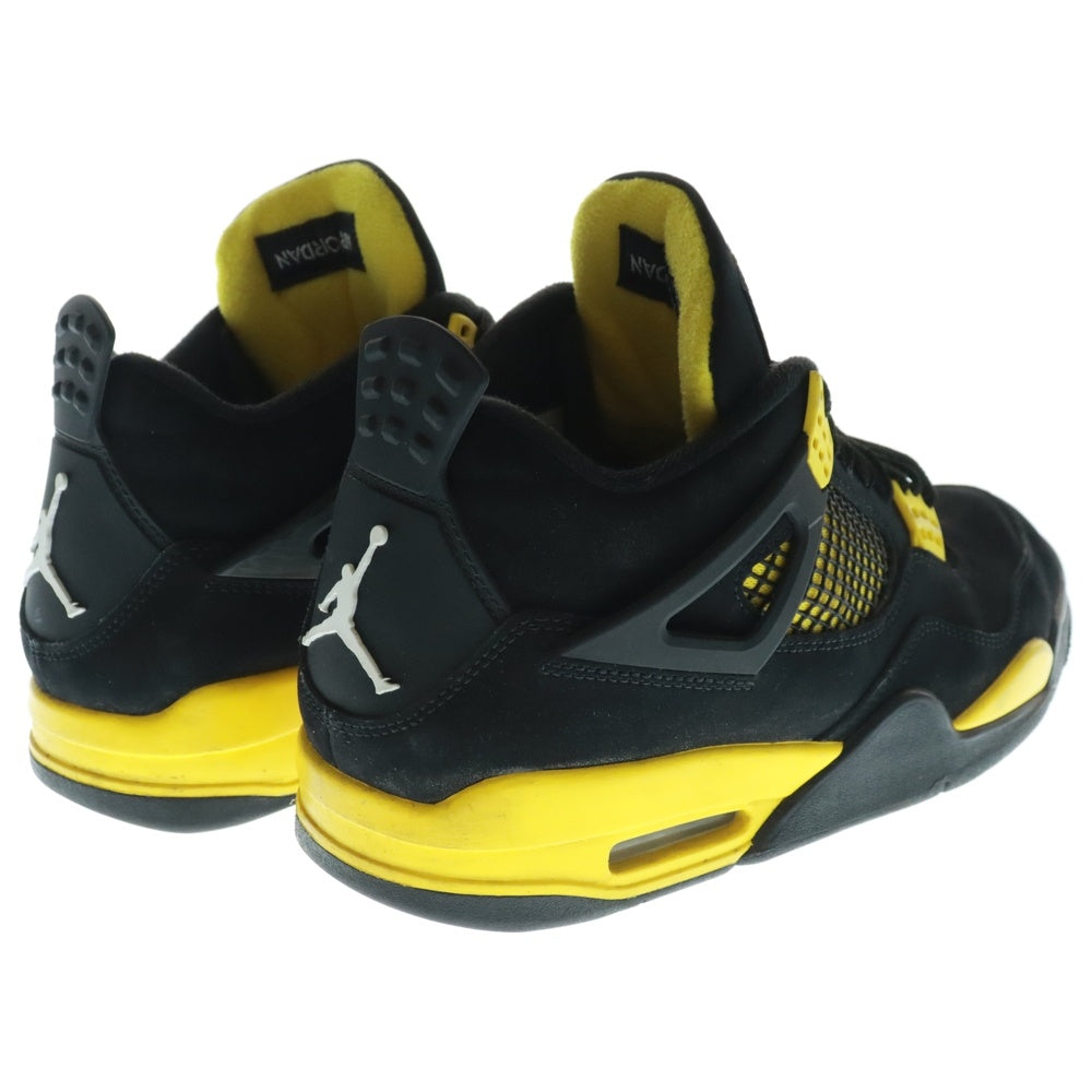 NIKE(ナイキ) AIR JORDAN 4 RETRO THUNDER エアジョーダン 4 レトロ サンダー ハイカットスニーカー ブラック/イエロー US9.5/27.5cm DH6927-017
