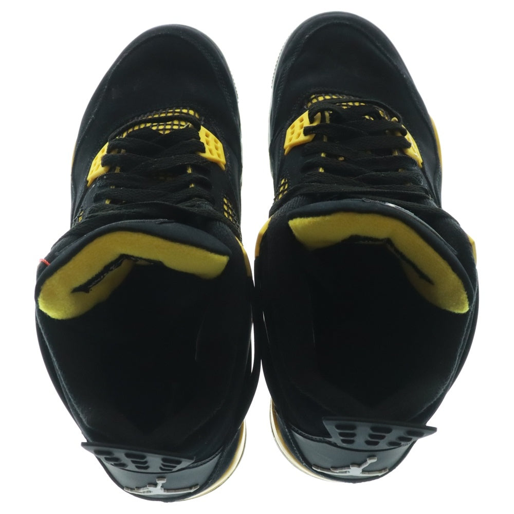 NIKE(ナイキ) AIR JORDAN 4 RETRO THUNDER エアジョーダン 4 レトロ サンダー ハイカットスニーカー ブラック/イエロー US9.5/27.5cm DH6927-017