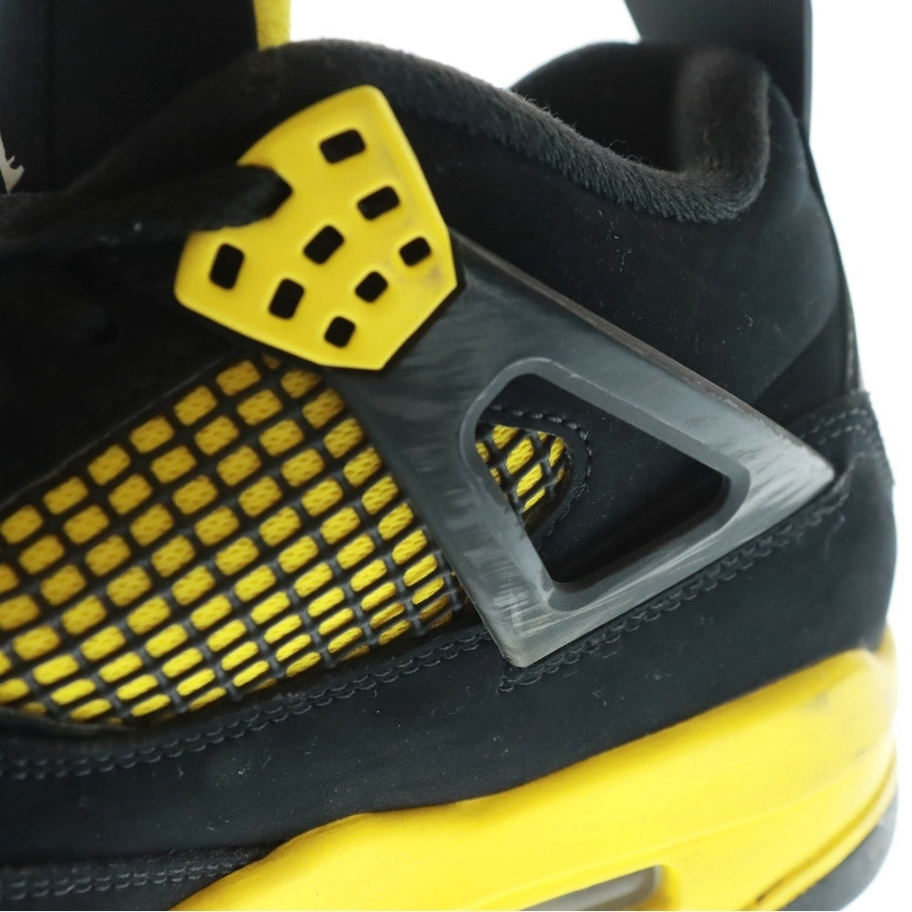 NIKE(ナイキ) AIR JORDAN 4 RETRO THUNDER エアジョーダン 4 レトロ サンダー ハイカットスニーカー ブラック/イエロー US9.5/27.5cm DH6927-017