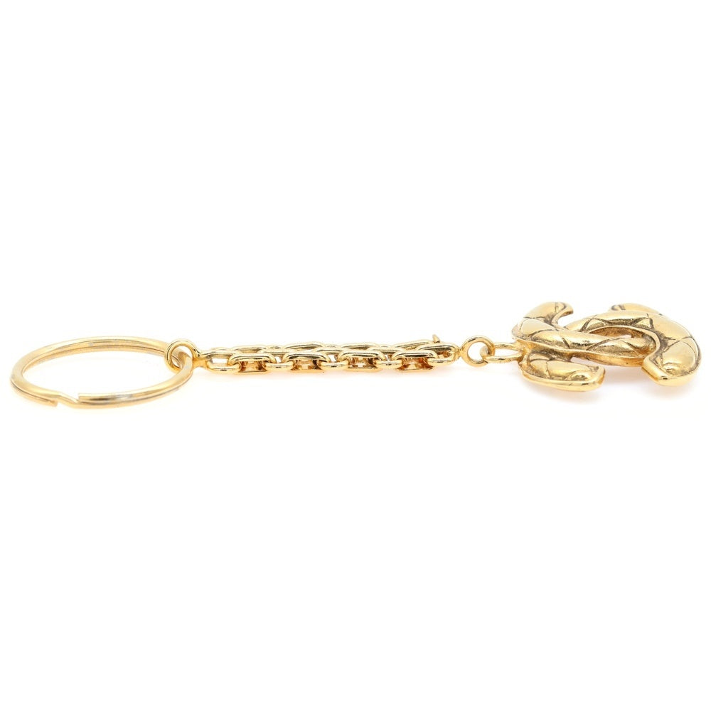 CHANEL(シャネル) ヴィンテージ マトラッセ ココマーク キーリング キーホルダー ゴールド