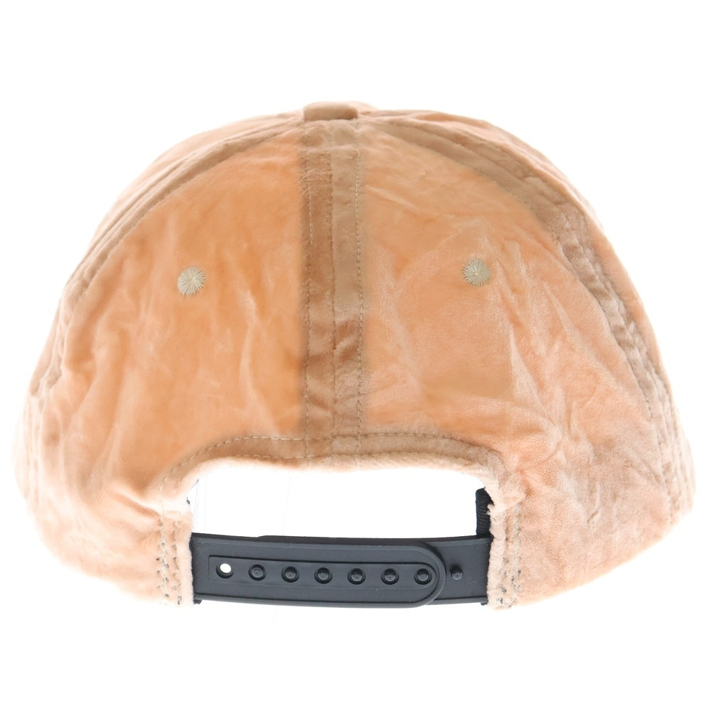 LQQK STUDIO(ルックスタジオ) フロントロゴ ベロア ベースボールキャップ 帽子 ピンク