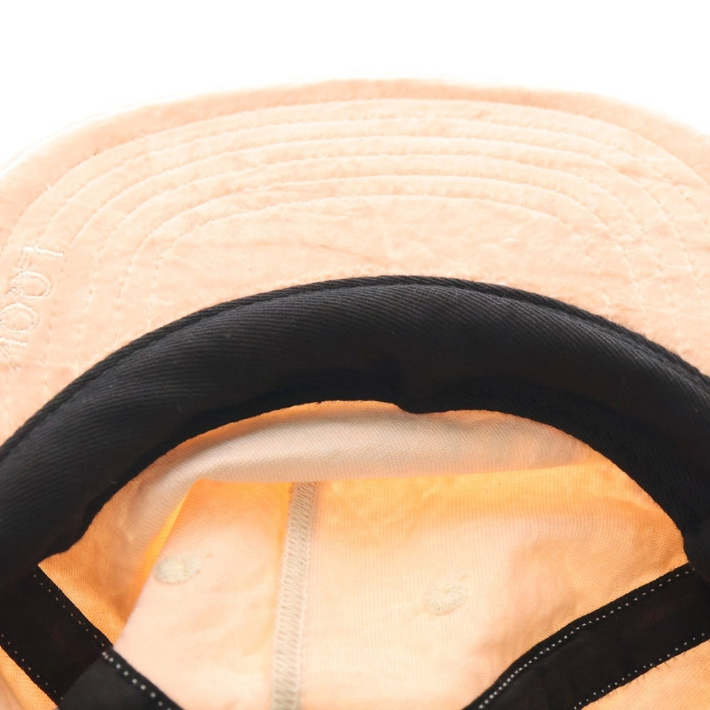 LQQK STUDIO(ルックスタジオ) フロントロゴ ベロア ベースボールキャップ 帽子 ピンク