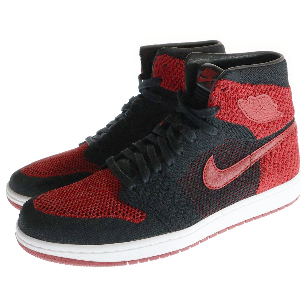 NIKE(ナイキ) AIR JORDAN1 RETRO HIGH FLYKNIT BRED エアジョーダン1 レトロハイ フライニット ブレッド ハイカットスニーカー ブラック/レッド US10/28cm 919704-001