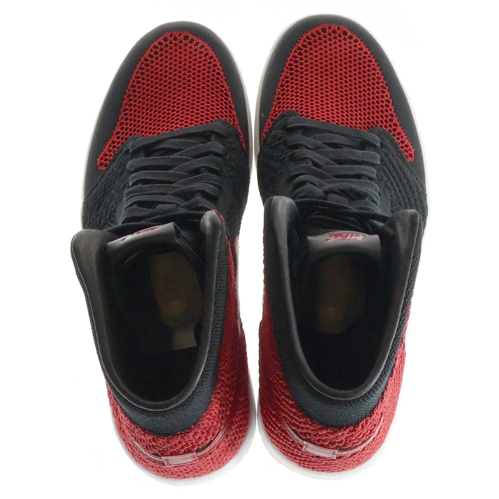 NIKE(ナイキ) AIR JORDAN1 RETRO HIGH FLYKNIT BRED エアジョーダン1 レトロハイ フライニット ブレッド ハイカットスニーカー ブラック/レッド US10/28cm 919704-001