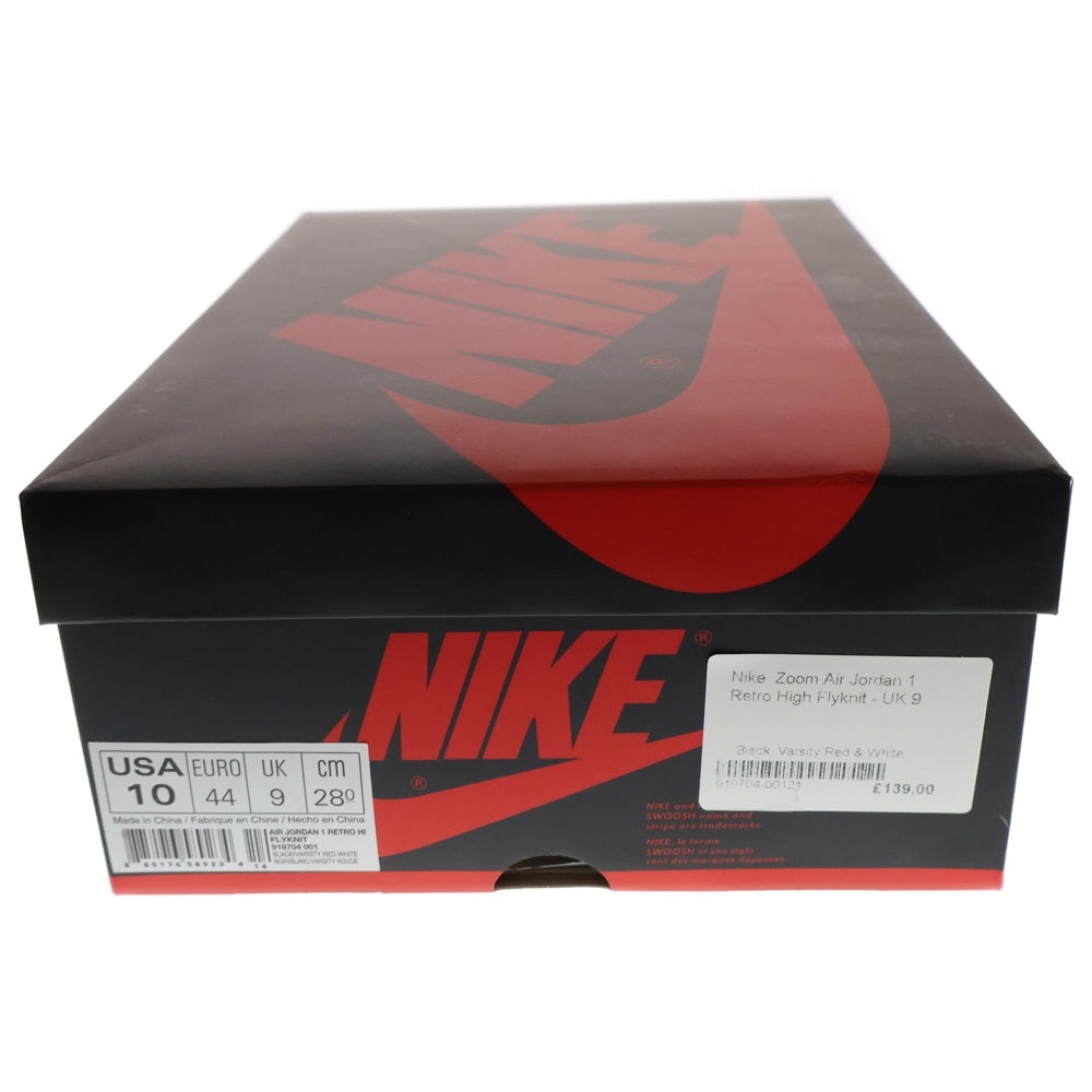 NIKE(ナイキ) AIR JORDAN1 RETRO HIGH FLYKNIT BRED エアジョーダン1 レトロハイ フライニット ブレッド ハイカットスニーカー ブラック/レッド US10/28cm 919704-001