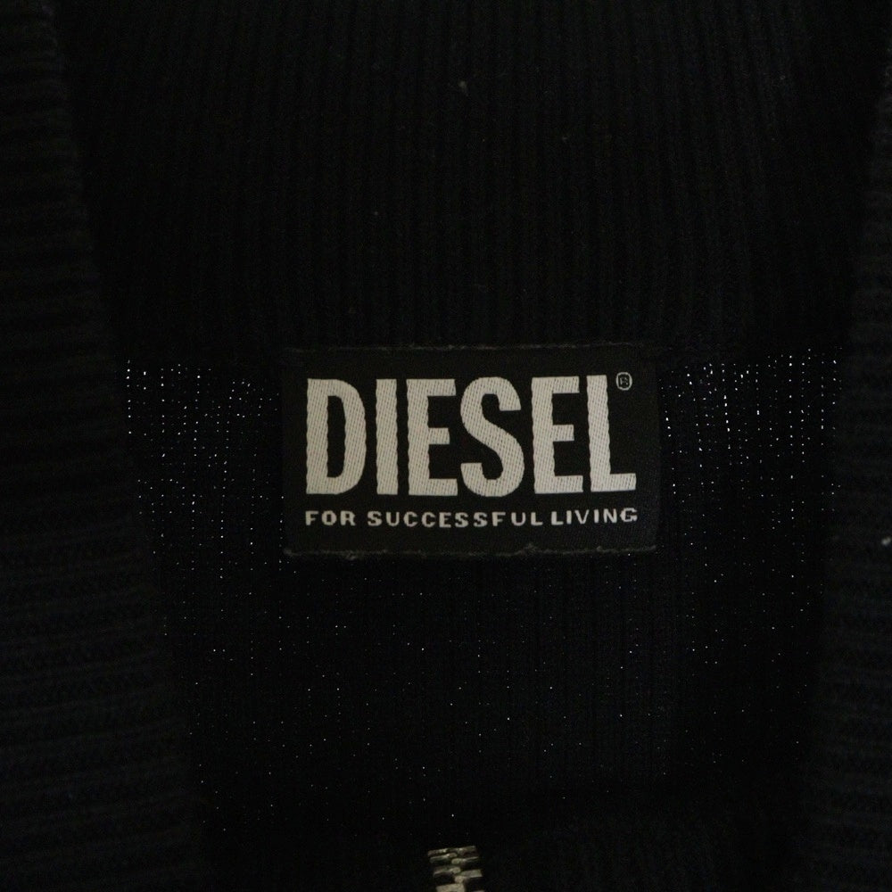 DIESEL(ディーゼル) K-MEXICONEW KNITWEAR ドライバーズ ニット ジップアップ セーター ブラック A12741