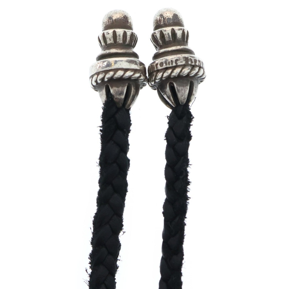 CHROME HEARTS(クロムハーツ) CH CRS LG BC ラージCHクロスペンダント Wボロチップ レザーブレイドネックレス シルバー BCA214