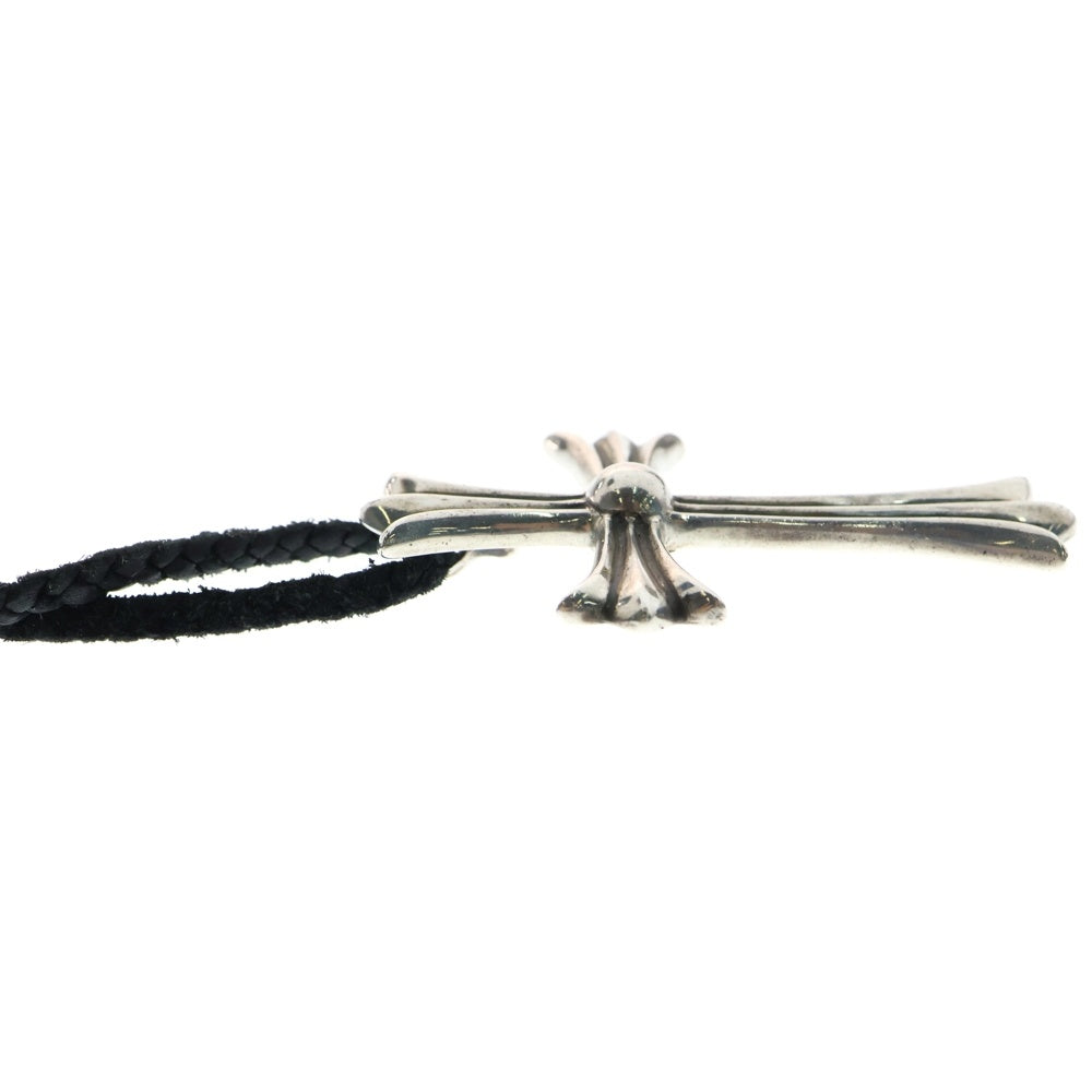 CHROME HEARTS(クロムハーツ) CH CRS LG BC ラージCHクロスペンダント Wボロチップ レザーブレイドネックレス シルバー BCA214