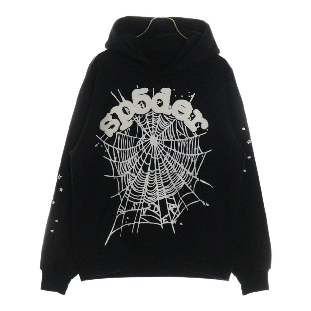 SP5DER(スパイダー) OG WED HOODIE ロゴプリント フーディー クルーネックスウェットパーカー ブラック 116-00368