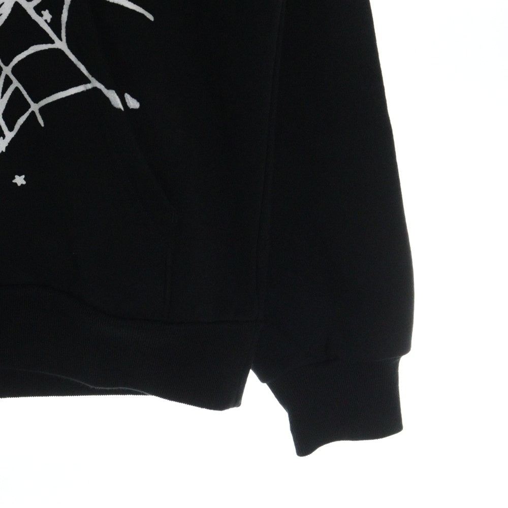 SP5DER(スパイダー) OG WED HOODIE ロゴプリント フーディー クルーネックスウェットパーカー ブラック 116-00368