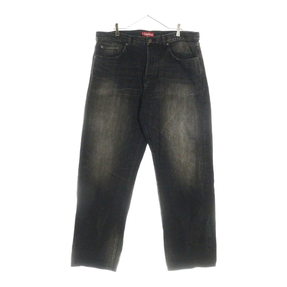 SUPREME(シュプリーム) Distressed Loose Fit Selvedge Jean ディストレス ルース フィット セルビッジ ジーンズ ウォッシュド ブラック