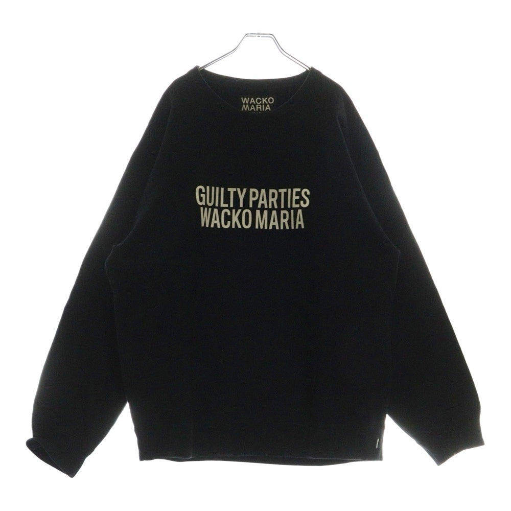 WACKO MARIA(ワコマリア) 23SS HEAVY WEIGHT CREW NECK SWEAT SHIRT フロントプリント クルーネック スウェットトレーナー ブラック