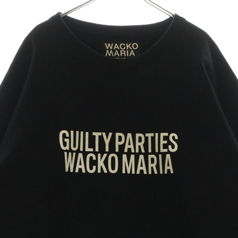 WACKO MARIA(ワコマリア) 23SS HEAVY WEIGHT CREW NECK SWEAT SHIRT フロントプリント クルーネック スウェットトレーナー ブラック