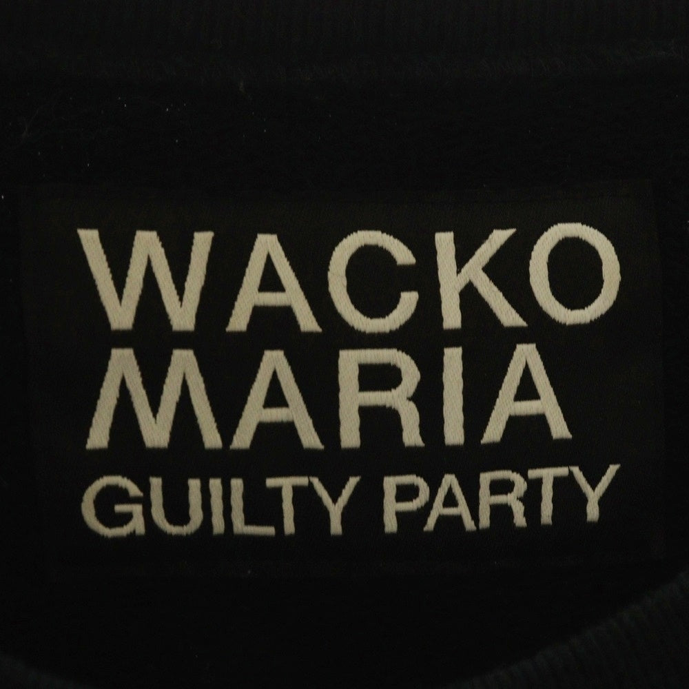 WACKO MARIA(ワコマリア) 23SS HEAVY WEIGHT CREW NECK SWEAT SHIRT フロントプリント クルーネック スウェットトレーナー ブラック