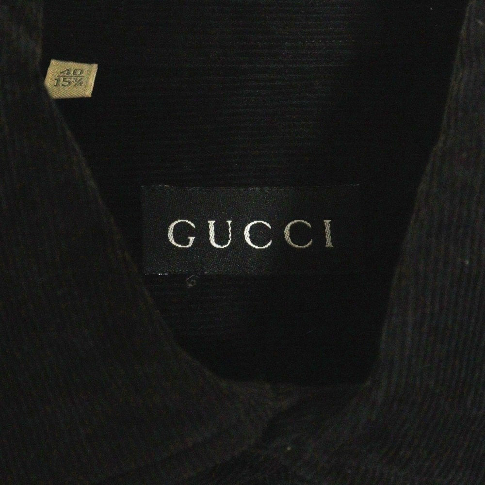 GUCCI(グッチ) コーデュロイ ウエスタン 長袖シャツ ブラウン