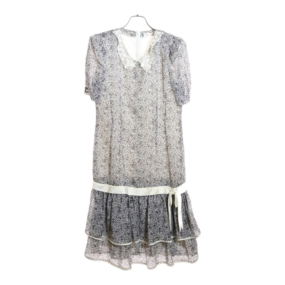 NO BRAND(ノーブランド) POSA DOLL 総柄 ワンピース ホワイト/ブラック レディース