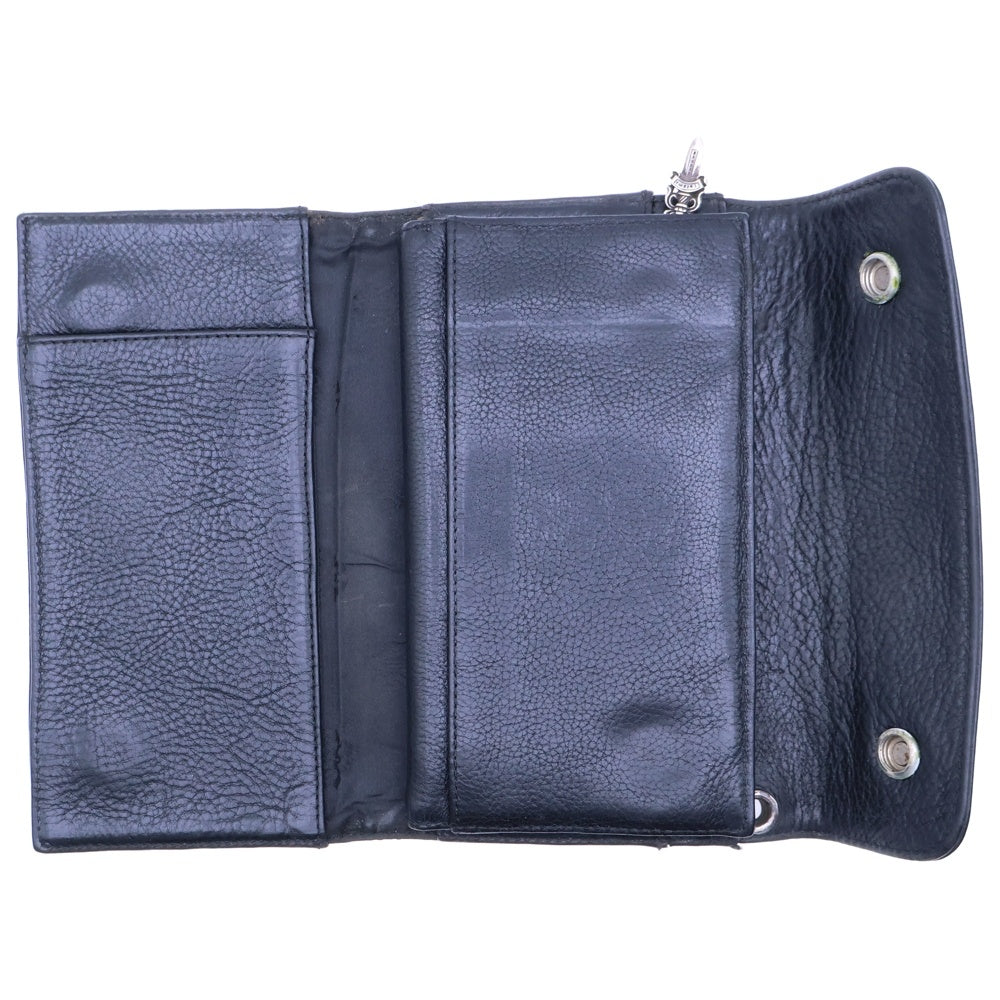 CHROME HEARTS(クロムハーツ) WAVE ウェーブ レザーウォレット 財布 ブラック BCA374
