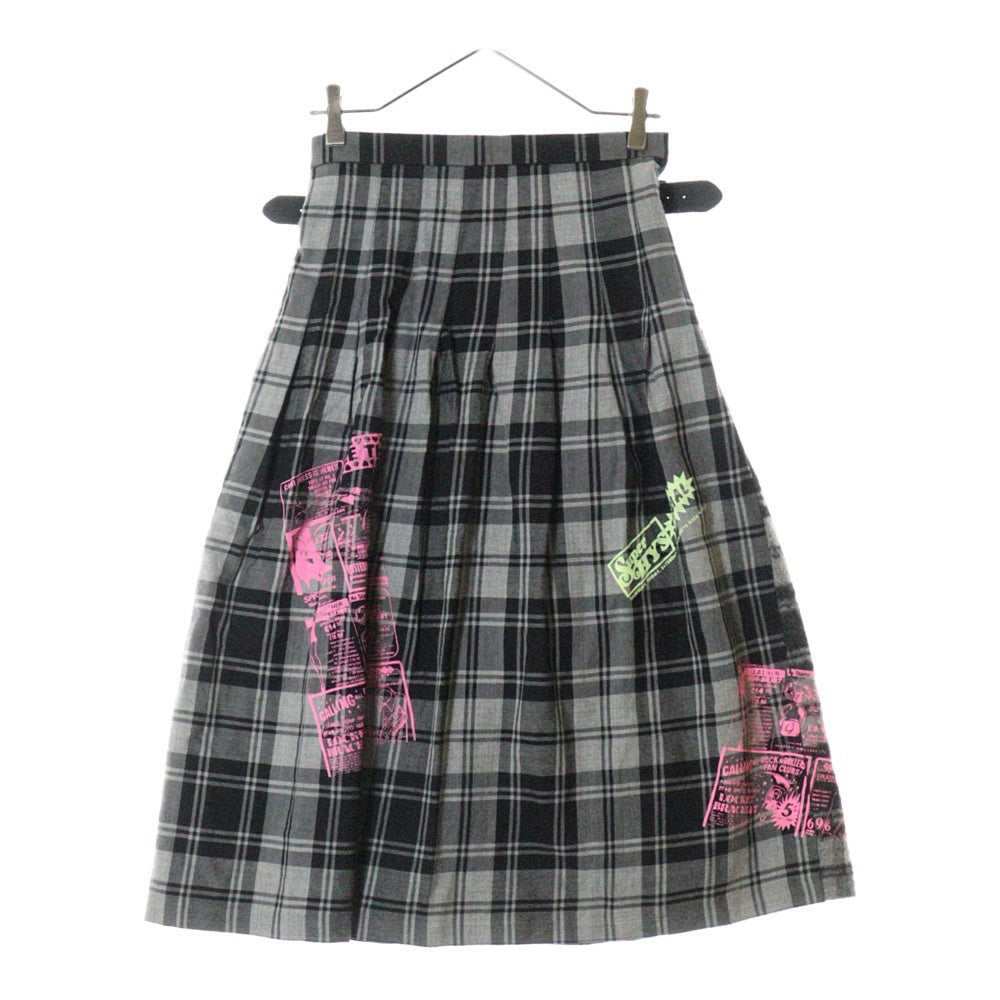 HYSTERIC GLAMOUR(ヒステリックグラマー) オニールオブダブリン タータンチェック ウール ロングスカート ラップスカート グレー レディース 01193AK01